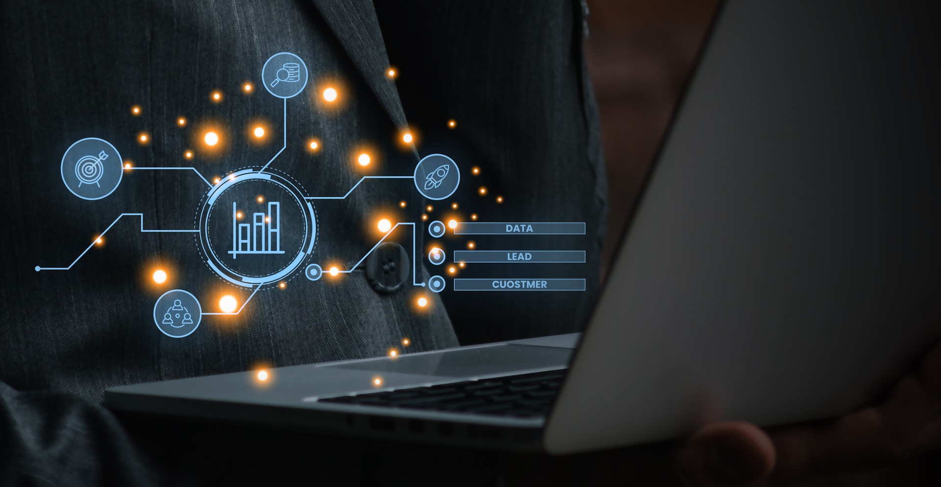 Lead Generation, Analysis Business And Business Growth Screen.